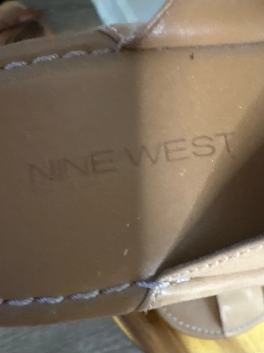 Nine West Sz 7M Leather Crossover Wedge Slide Sandals Comfort Women's Boho Y2K